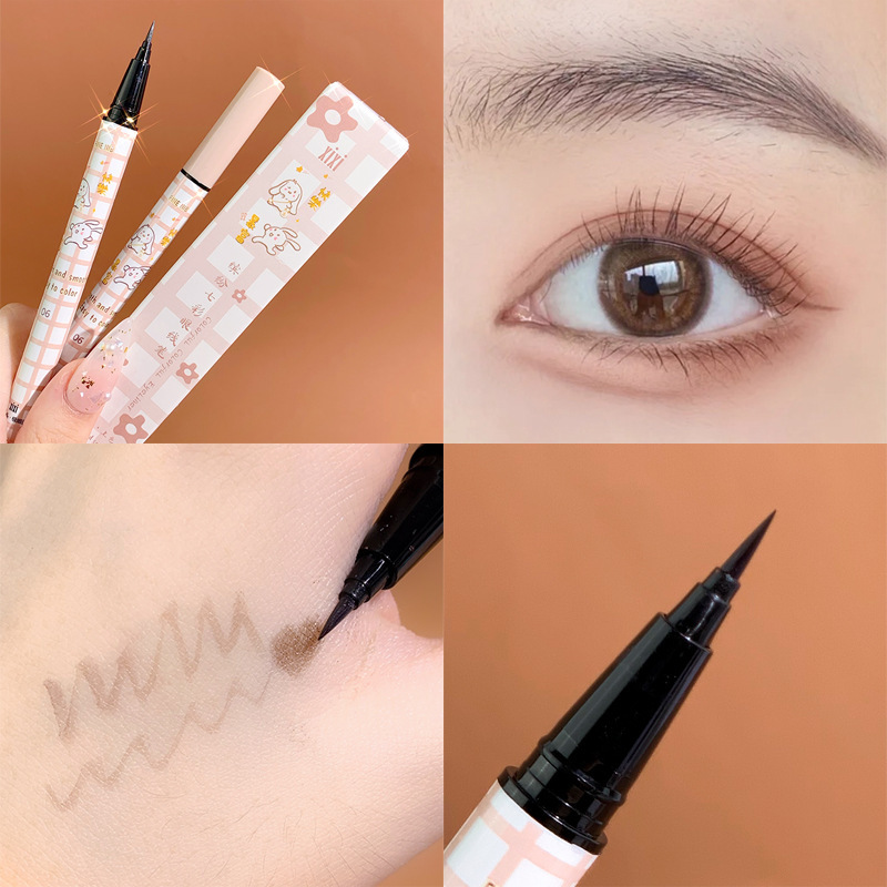 Xixi Crouching Silkworm Shading Powder Eyeliner Multi-Purpose Natural Light Brown Liquid Eyeliner Water Eyebrow Pencil Long Lasting Waterproof Not Smudge