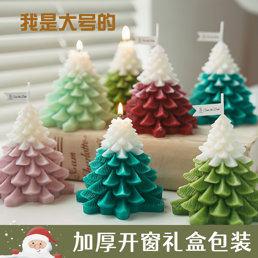 Christmas Tree Aromatherapy Candle Wholesale Creative Birthday Gift Hand Gift Finished Fragrance Christmas Candle Aromatherapy Gift Box