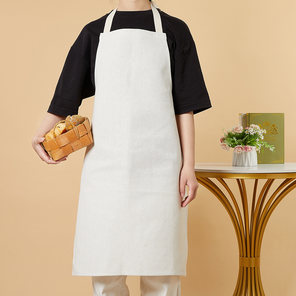 Sublimation Blank Material 380 Square Grams Composite Cotton and Linen Apron Home Painting Anti-Dirty Apron with Pocket