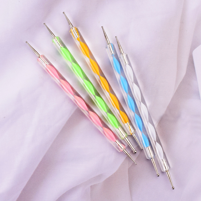 美甲工具双头点花笔针点钻笔勾花画波点珠指甲油胶彩绘波浪笔用品