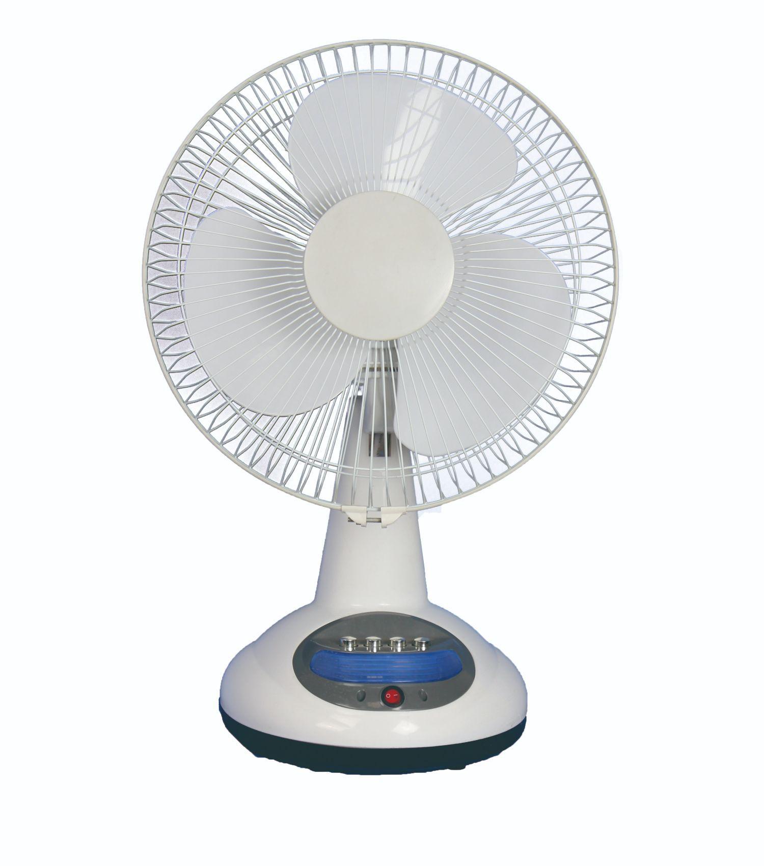 现货供应16寸充电电池台扇应急直流12v电风扇家用台式便携电扇