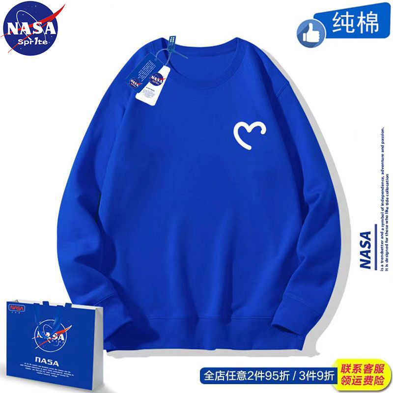 nasa官方联名小爱心卫衣男女情侣装秋季长袖薄款宽松ins上衣-阿里巴巴