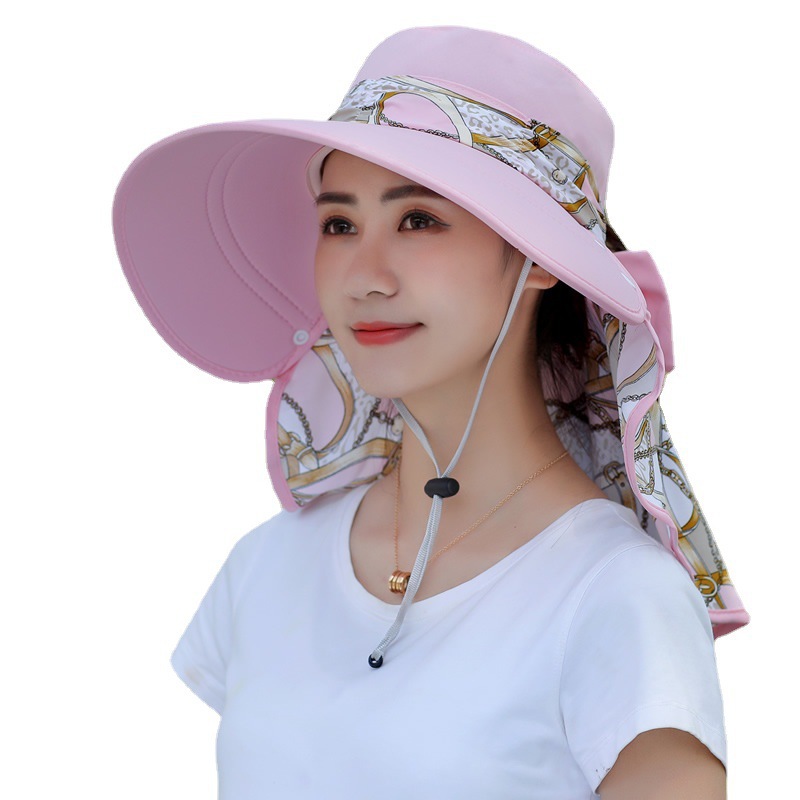 Spring and Summer New Sun Protection Hat Outdoor Sun Hat for Women Big Brim Face-Covering Tea Picking Hat