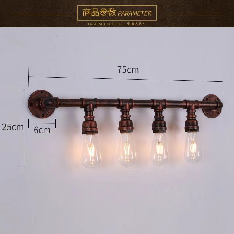 Lighting American Old Industrial Style Aisle Retro Restaurant Edison Industrial Water Pipe Decoration Pipe Wall Lamp E27