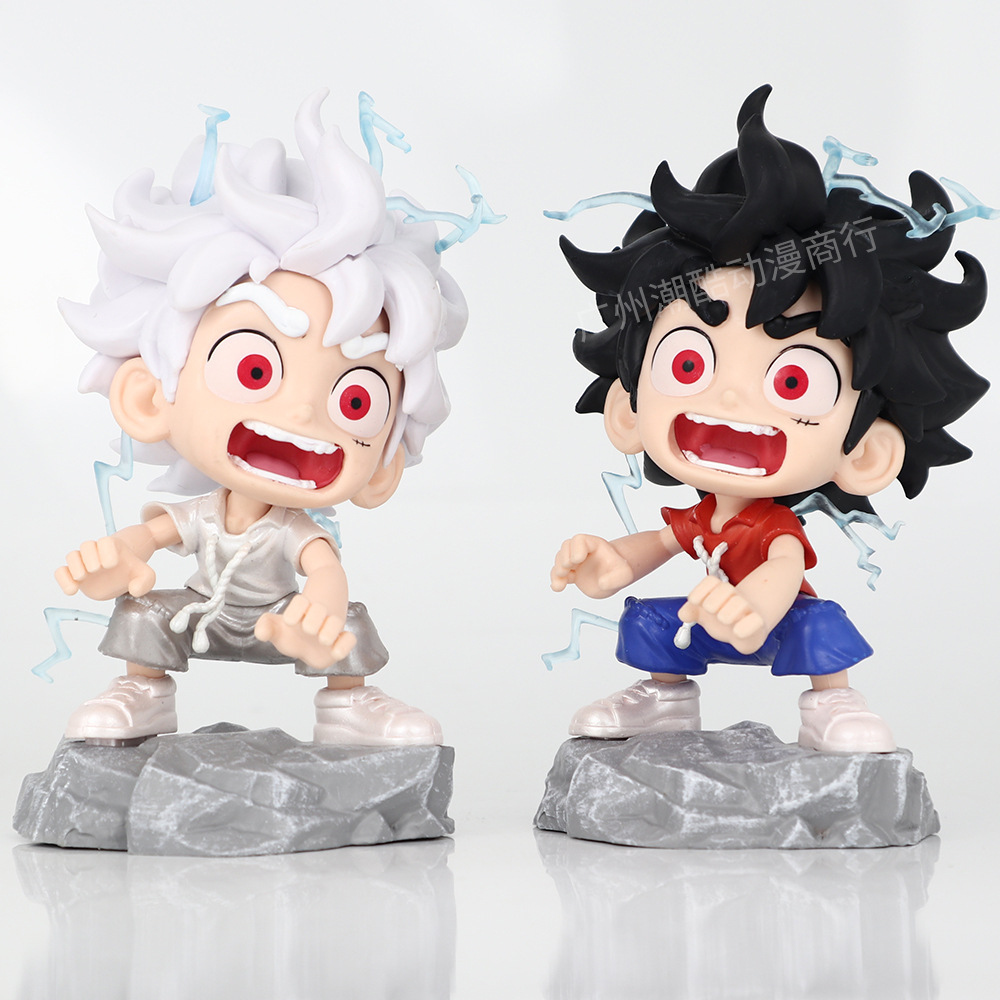 海贼王盲盒手办 潮服尼卡路飞手办 惊讶路飞桌面摆件q版尼卡路飞