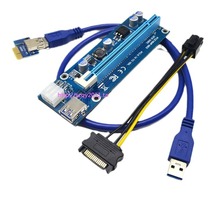 1X转16X显卡转接线15 6PIN USB3.0 PCI-E线转接卡延长线006C