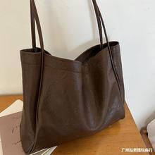 美拉德慵懒风包包2023新款超软时尚韩版单肩托特包女大容量购物袋