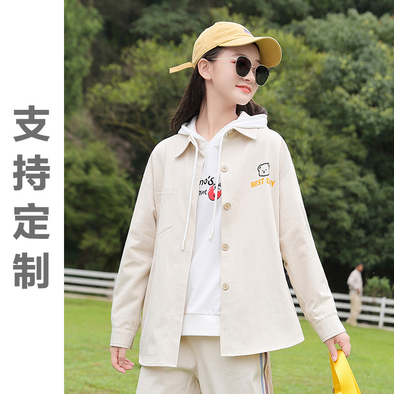 米色牛仔短大童外套 20110683-阿里巴巴