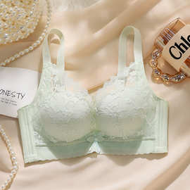 防下垂罩调整型文胸内衣女小胸聚拢中厚显大上托性感蕾丝收副乳春