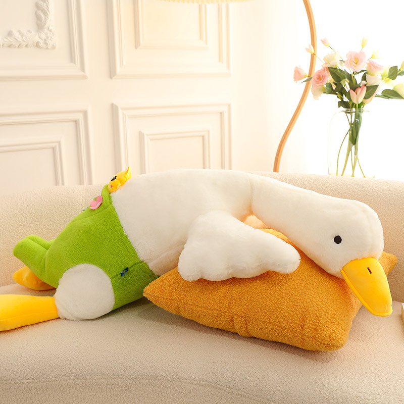 Cross-Border Big White Geese Sleeping Pillow Plush Toy Leg Clip Sleeping Pillow Female Ragdoll Child Comforter Toy Wholesale