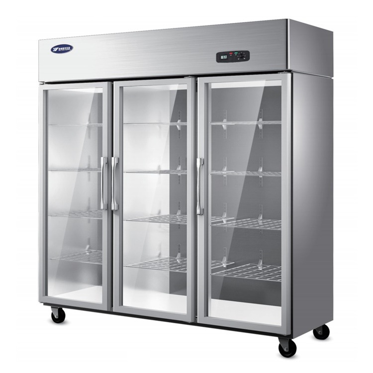 银都六门冰箱展示柜商用三门点菜柜保鲜陈列柜冷藏柜饮料立式冰柜