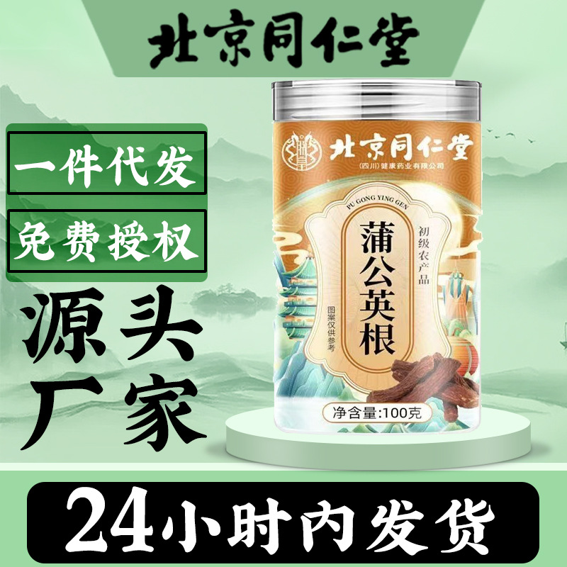北京同仁堂蒲公英根批发罐装中药材蒲公英根100g抚松县农家蒲公英