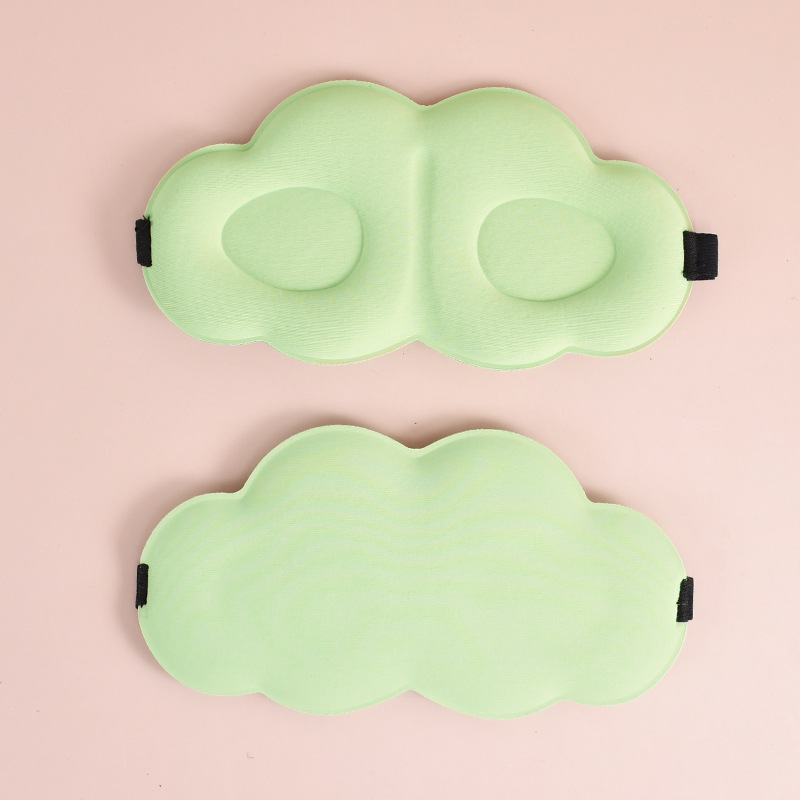 Cross-Border New Arrival 3D Cloud Sleeping Eye Mask Cute Shading and Ventilation Macaron Double-Sided Ice Silk Eye Mask in Stock