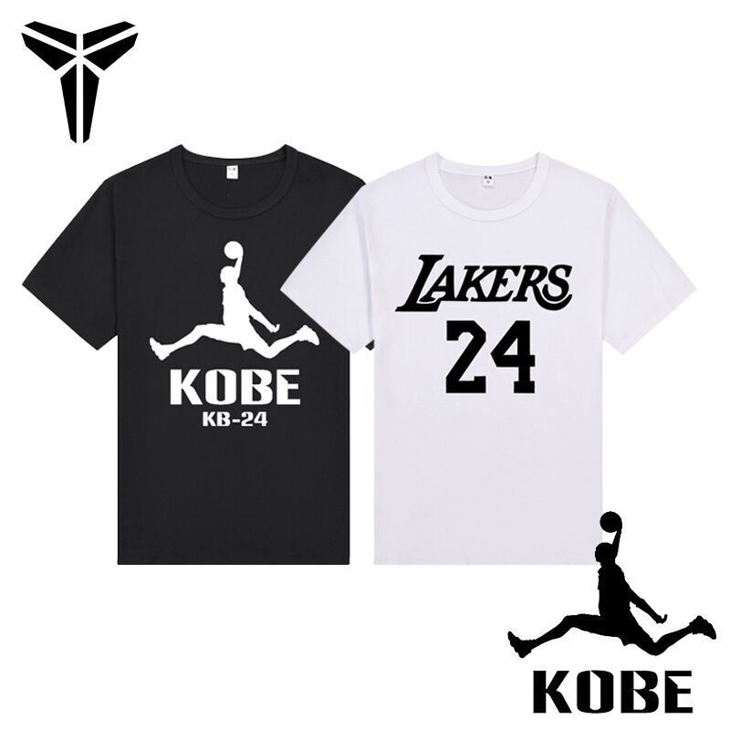 科比24号短袖男kobe洛杉矶湖人黑曼巴t恤篮球运动宽松短袖黑色t恤