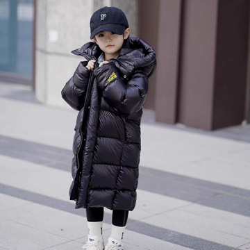 儿童羽绒服男童女童长款过膝鸭绒服韩版洋气外套爆款加厚保暖童装