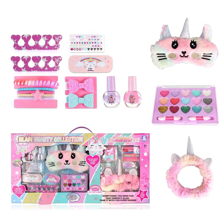 Foreign Trade Children's Makeup Toy DIY Simulation Eye Shadow Nail Polish Lipstick Cosmetics Set Girls Playing House