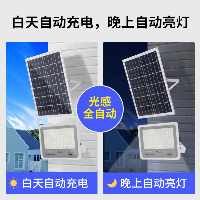 Solar Outdoor Projector Household Solar Lamp Waterproof LED Garden Lamp High Power Rural Lighting Street Lamp