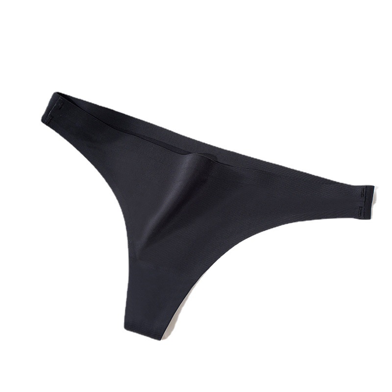 Amazon Ebay Popular Women's Underwear Sexy Ice Silk Low Waist One-Piece Seamless Women's Briefs T-Back