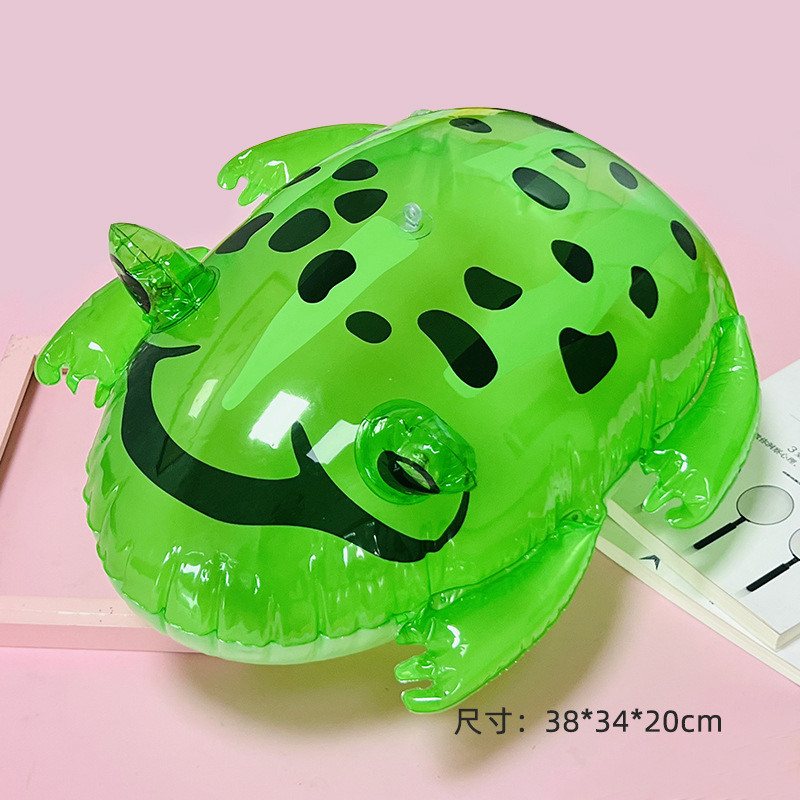 Luminous Inflatable Frog Pvc Inflatable Cartoon Animal Frog Children's Toy with Light Flash Drawstring Frog Wholesale