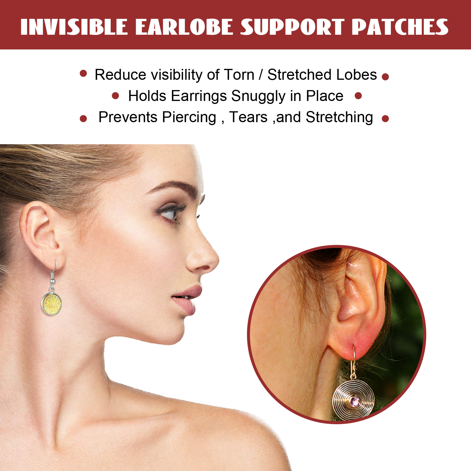 Eelhoe Invisible Earlobe Support Patch Ear Patch Earlobe Support Patch Screen Protector Earring Invisible Screen Protector