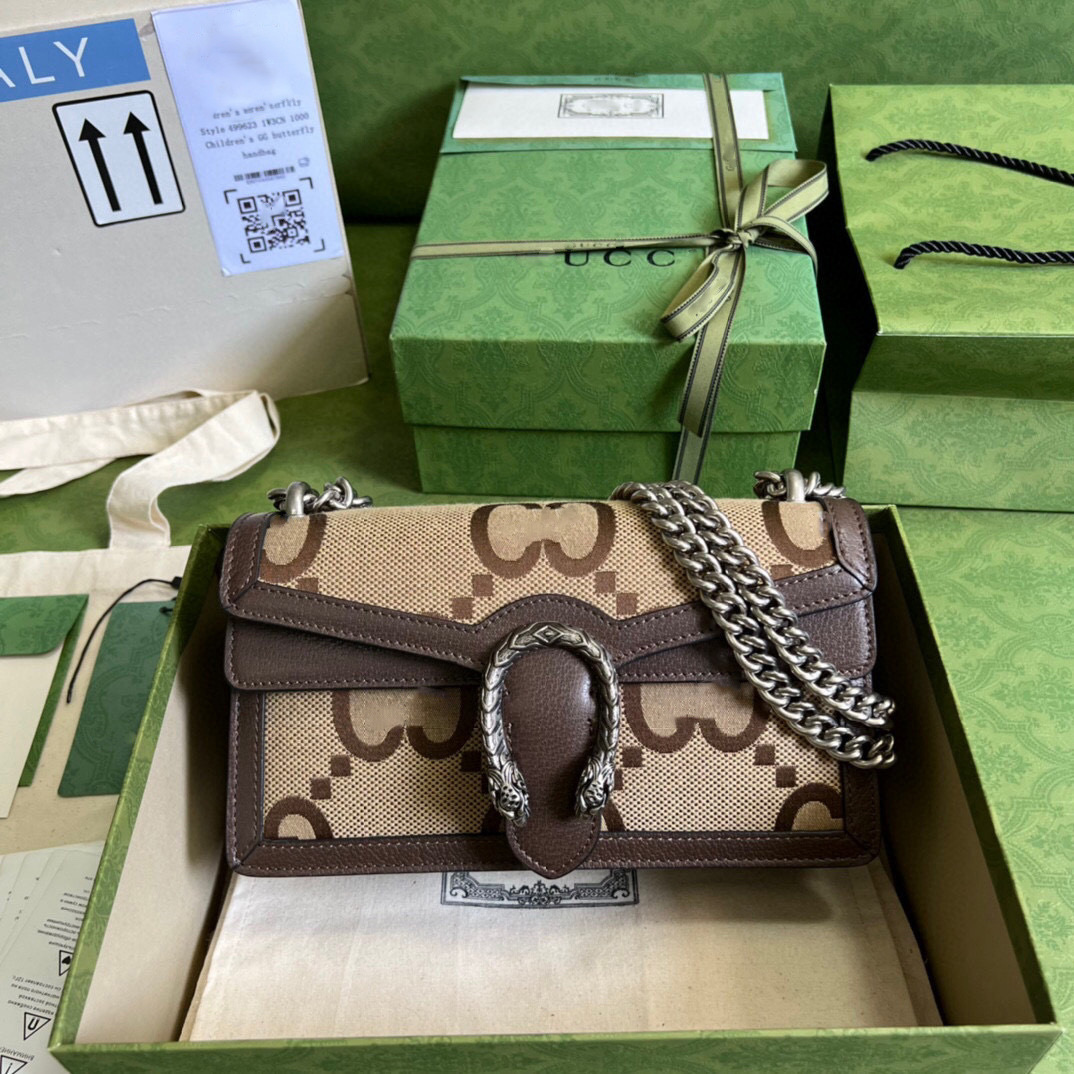 跨境原厂酷奇帆布酒神包单肩斜挎链条包双g虎头包女包时尚包-阿里巴巴