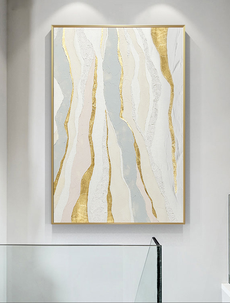 简约现代抽象纯手绘肌理油画客厅玄关装饰画样板房办公室酒店挂画