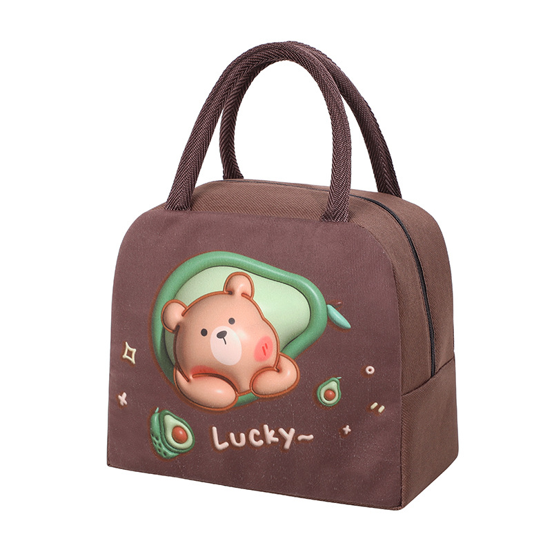 New Cartoon Three-Dimensional Pattern Students Bring Meals Lunch Bag Go out Portable Lunch Bag Children Insulated Lunch Box Bag