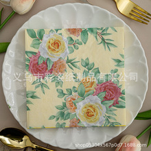 【现货】彩色印花餐巾纸 花草系列创意纸巾 印刷面巾纸餐巾纸纸巾