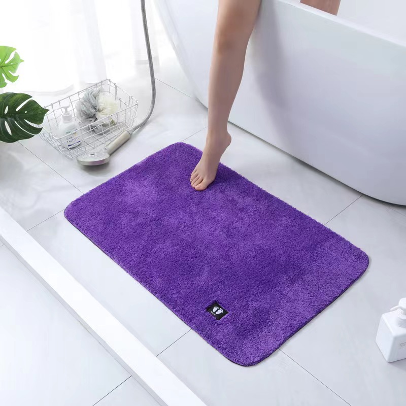 Spot Goods Second Super Fiber Absorbent Floor Mat Toilet Floor Mat Solid Color Mini Feet Entrance Floor Mat