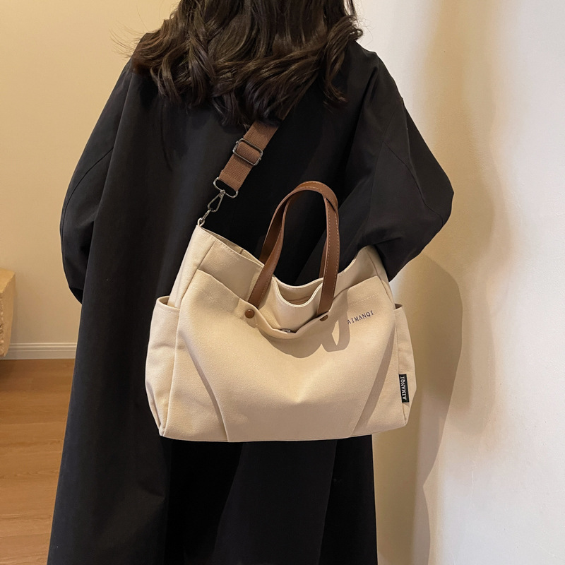 All-Matching Japanese Simple Handbag Women's New Korean Style Commuter Crossbody Bag College Student Class Shoulder Tote Bag