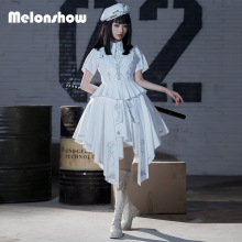 【melonshow】雾都荆棘 白色军风制服军Lo短袖OP连衣裙原创Lolita