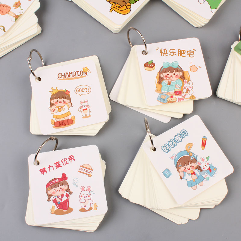 Creative Japanese Korean Cartoon Style Mini Buckle Books Iron Hoop Loading and Unloading Student Shorthand Notebook Small Notebook Wholesale