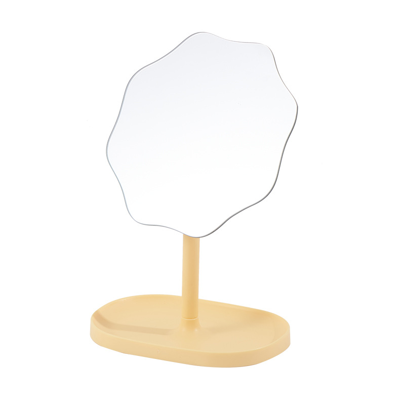 Makeup Mirror Cartoon Cute Desktop Large round Multi-Functional Folding Cosmetic Mirror Makeup Mirror Small Mirror Desktop