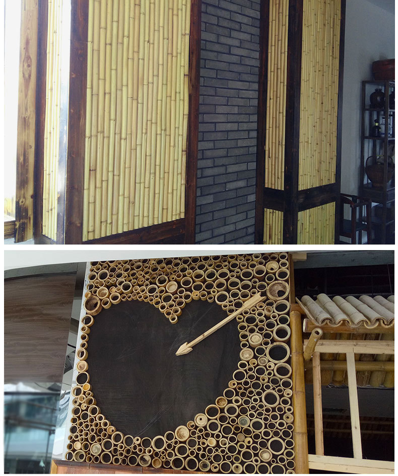 竹子装修装饰庭院墙面屏风隔断吊顶挡墙搭架竹杆篱笆栅栏白竹竹竿