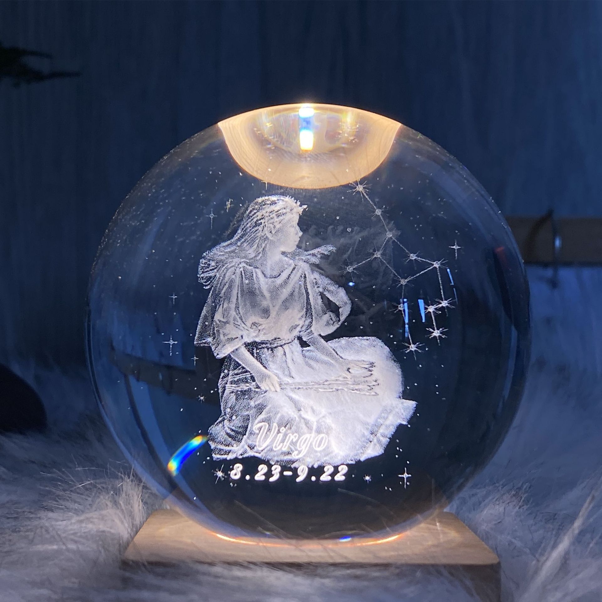 厂家直销精品k9水晶球十二星座毕业季 礼物家居摆件温馨桌摆桌搭