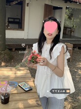 飞飞袖衬衫女装夏季2024新款设计感小众甜美外穿别致打底小衫上衣