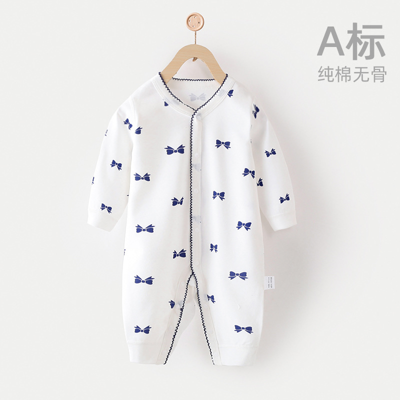 Baby One-Piece Clothes Spring and Autumn Full Moon Super Cute Baby Girl Men's Cotton Pajamas Romper Hundred Days Newborn Spring Clothes Baby Clothes