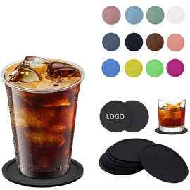 现货10cm圆形硅胶杯垫 咖啡垫饮料垫 多功能防滑隔热杯垫厂家直销