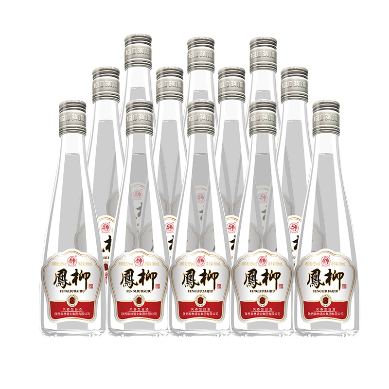 柳林酒凤柳酒光瓶52度凤香型纯粮口粮酒 500ml*12瓶整箱陕西特产