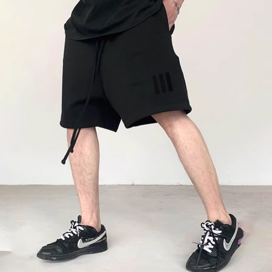 essentials美式潮牌三条杠短裤男女情侣款高街宽松休闲五分裤