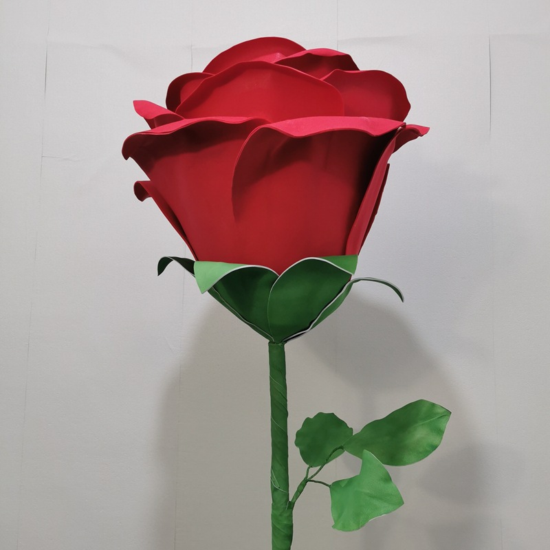 婚庆路引纸花大红色节日橱窗装饰布置立体手工成品巨型玫瑰纸艺批