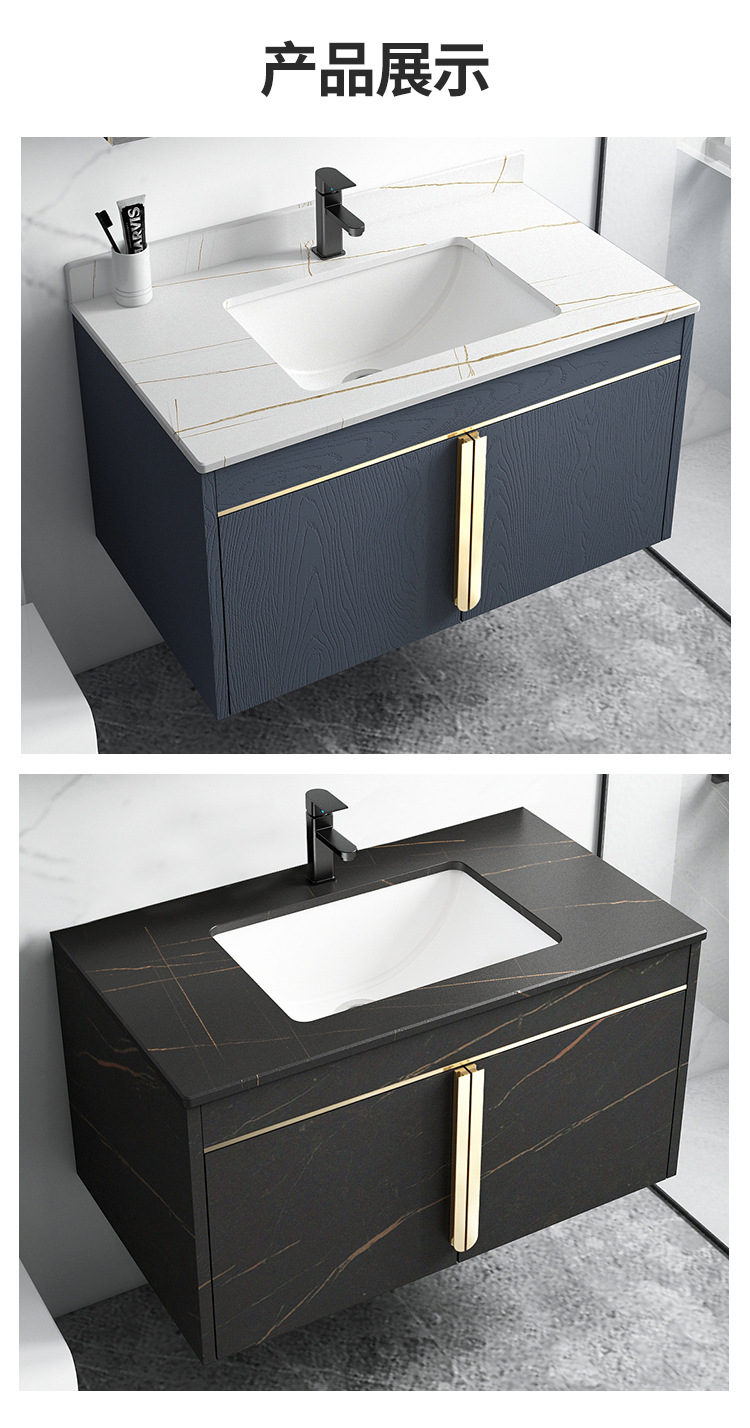 新款岩板台下盆洗手盆嵌入式家用卫生间北欧方形洗脸盆面盆陶瓷盆