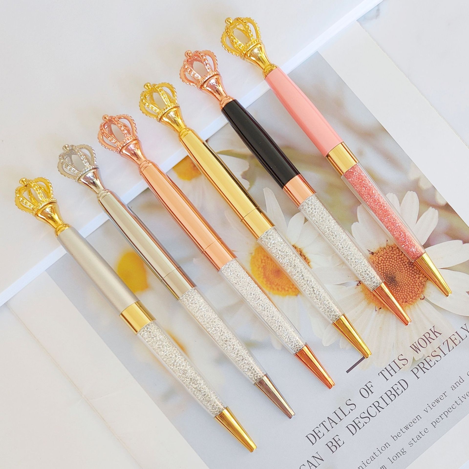 皇冠笔创意金属圆珠笔跨境工厂批发办公现货广告礼品笔旋动签字笔