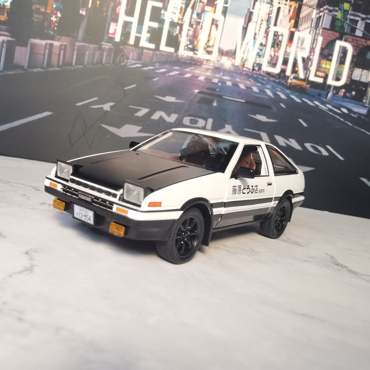 建元1/20丰卡罗拉ae86仿真合金汽车模型玩具摆件田声光回力车模
