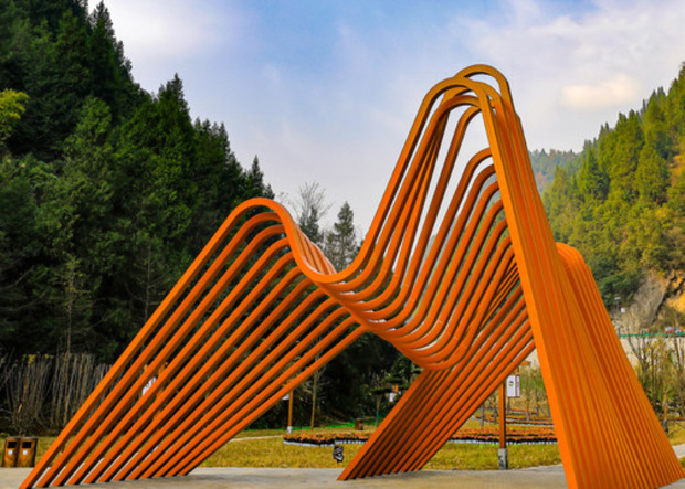 大型不锈钢雕塑定制户外装饰长廊钢结构创意廊架园林广场景观厂家