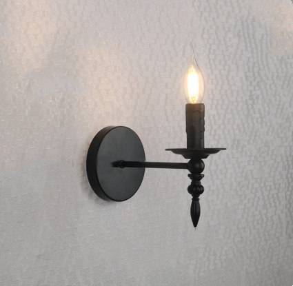 American Retro Small Wall Lamp Small Industrial Style Iron Hallway Lamp Indoor Aisle Stairs Candle French Wall Lamp