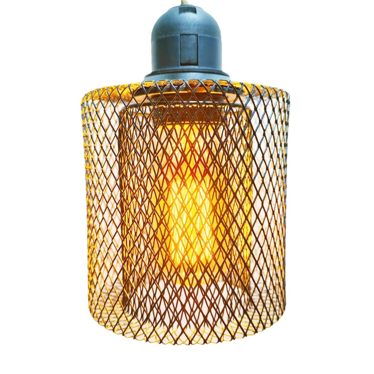 Cross-Border Fashion Iron Mesh Geometric Double-Layer Hollow Lighting Home Bar Ceiling Lamp Shades Shell