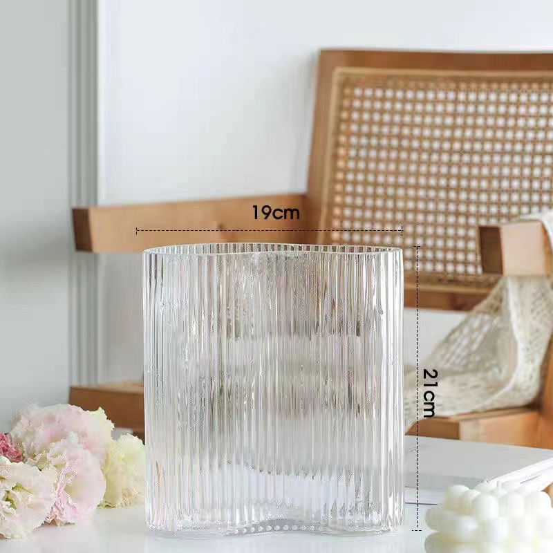 Creative Glass Foot Vase Transparent Irregular Living Room Bedroom Office Table Water Cultivation Flower Arrangement Decoration Wholesale