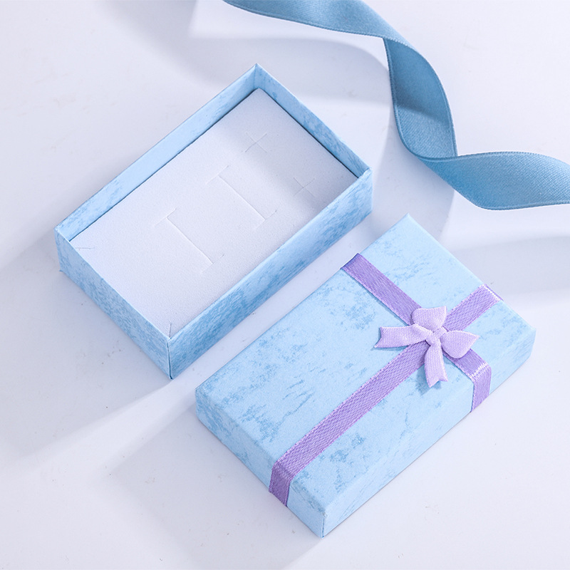 Korean version of simple jewelry box creative bow exquisite packaging earrings necklace jewelry gift box wholesale image