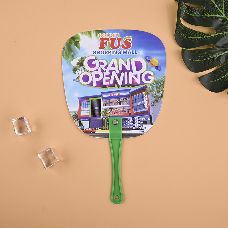 培训班广告扇塑料中柄铆钉宣传创意pp扇子实用礼品卡通小扇子批发